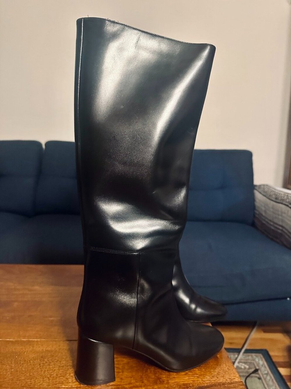 Sezane Theodora Boots Glossy Black - Size 8 - Picture 3 of 5